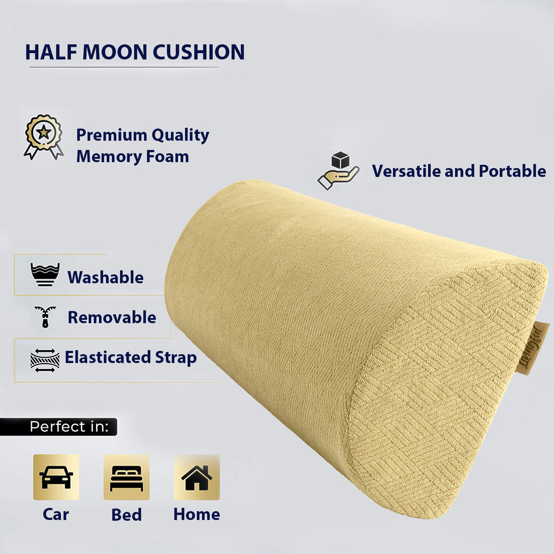 Image of the Premium Wedge Reading Pillow by Livingful, a versatile cushion made from premium-quality adjustable memory foam. Features include back support, portability, washability, a removable cover, and an elasticated strap. Suitable for use in the car, bed, and home.