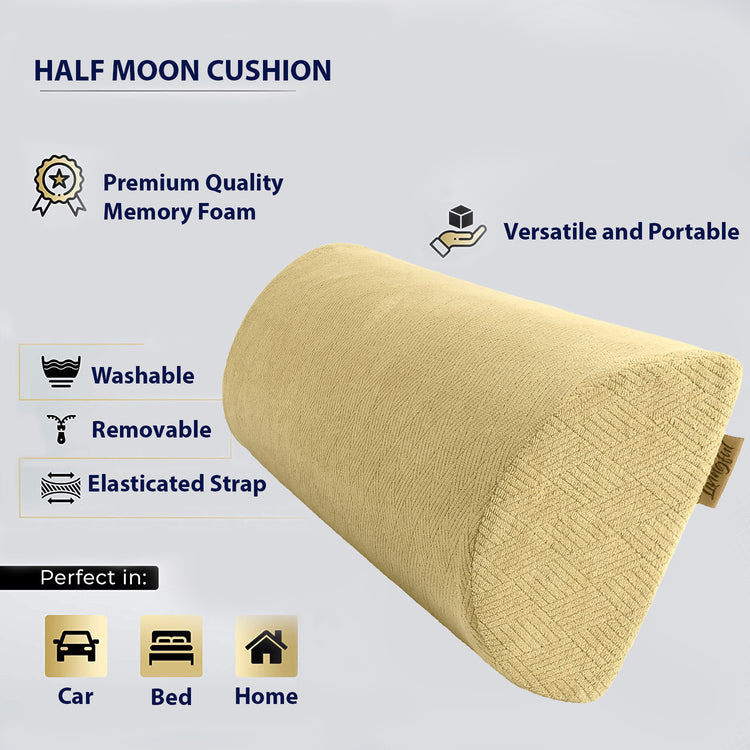 Image of the Premium Wedge Reading Pillow by Livingful, a versatile cushion made from premium-quality adjustable memory foam. Features include back support, portability, washability, a removable cover, and an elasticated strap. Suitable for use in the car, bed, and home.