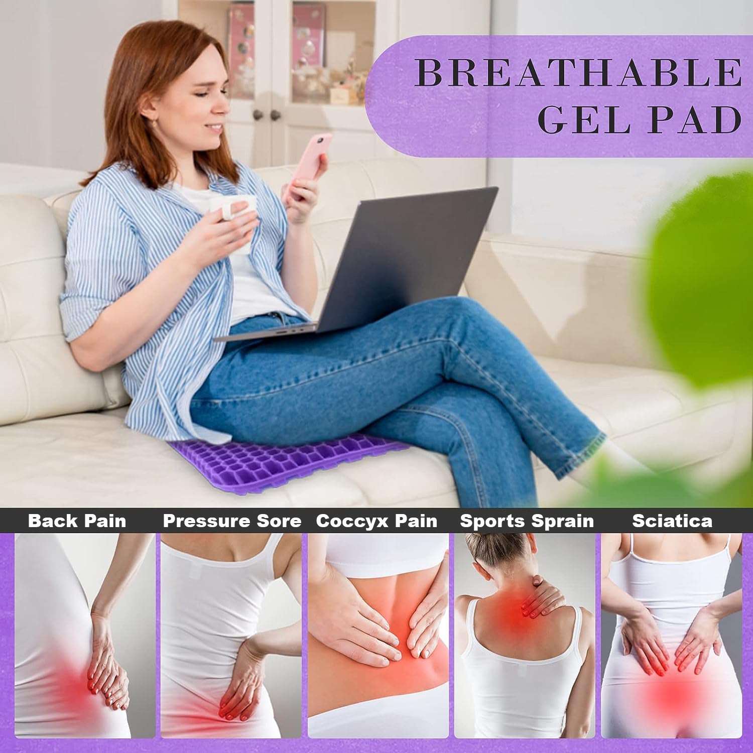 Premium Gel Seat Pad Cushion